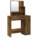 Vidaxl kaptafel met spiegel 86,5x35x136 cm gerookt eikenkleurig