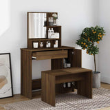 Vidaxl kaptafel met spiegel 86,5x35x136 cm bruin eikenkleur