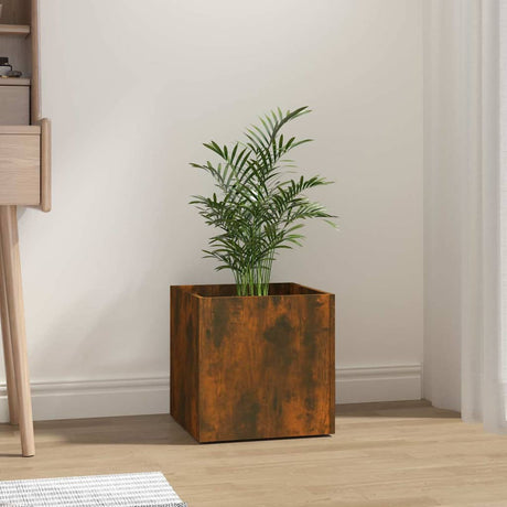 Vidaxl plantenbak 40x40x40 cm bewerkt hout gerookt eikenkleurig