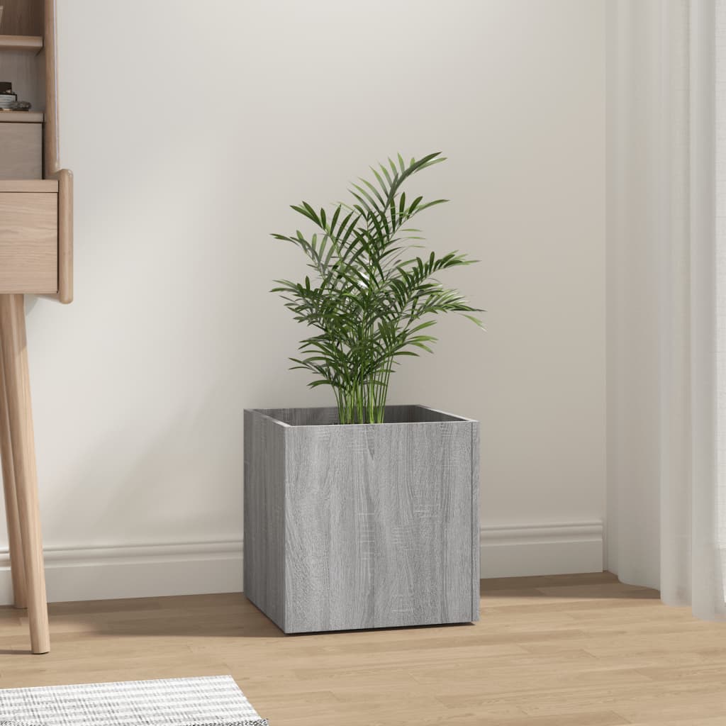 Vidaxl Planter Big 40x40x40 cm Predelani leseni sivi Sonoma Oak