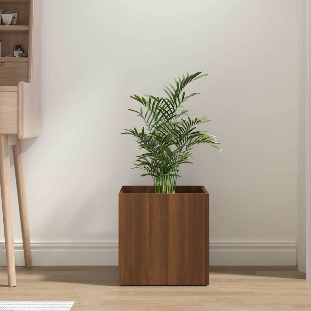 Vidaxl plantenbak 40x40x40 cm bewerkt hout bruineiken