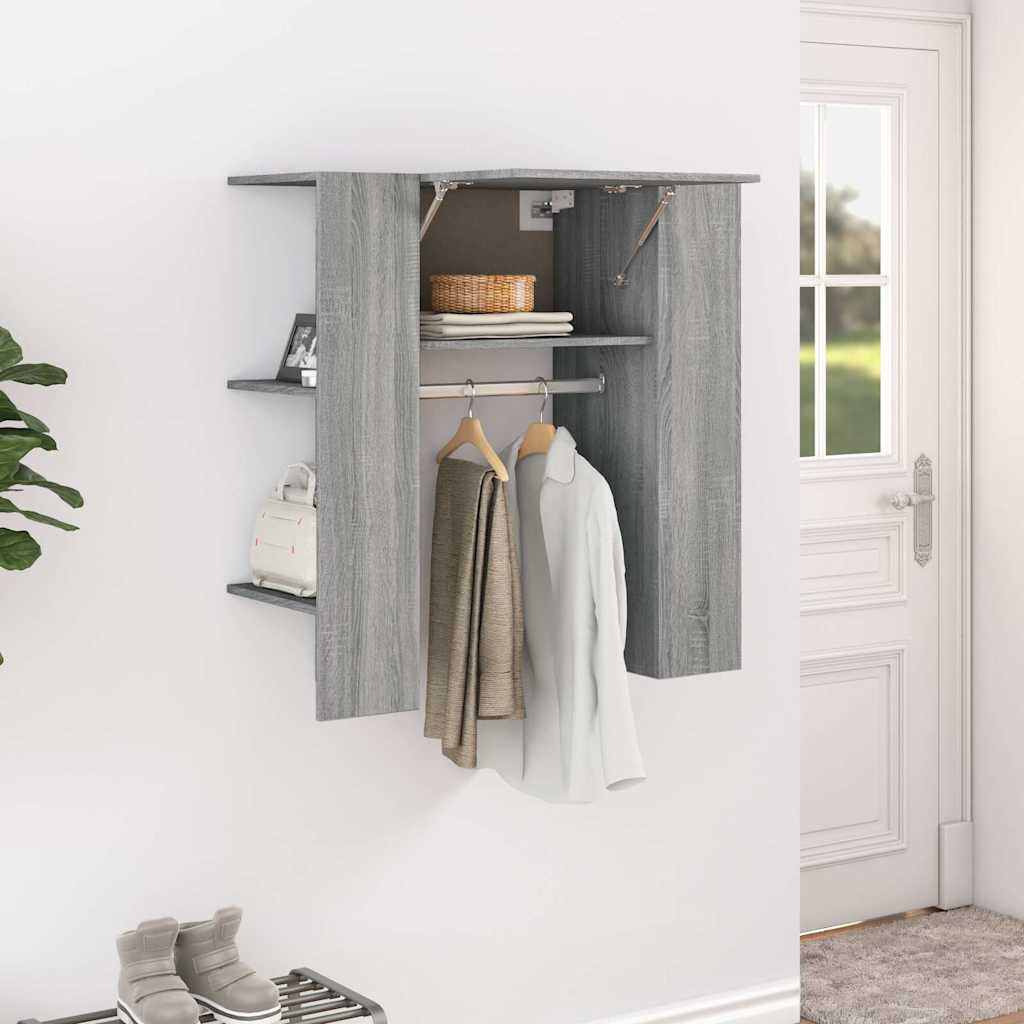 Vidaxl halmeubel 97,5x37x99 cm bewerkt hout grijs sonoma eikenkleurig