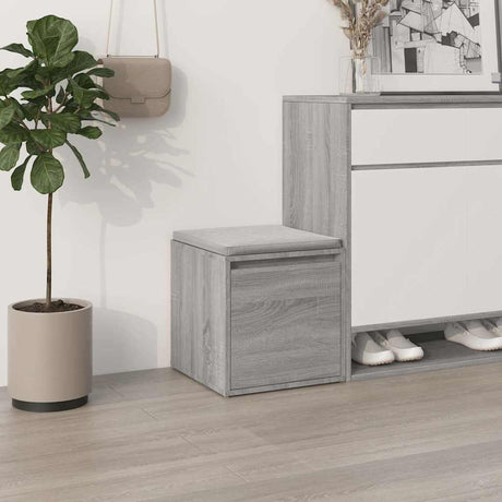 Vidaxl opbergbox met lade 40,5x40x40 cm bewerkt hout grijs sonoma eik