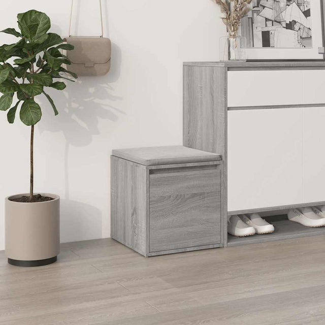 Vidaxl opbergbox met lade 40,5x40x40 cm bewerkt hout grijs sonoma eik
