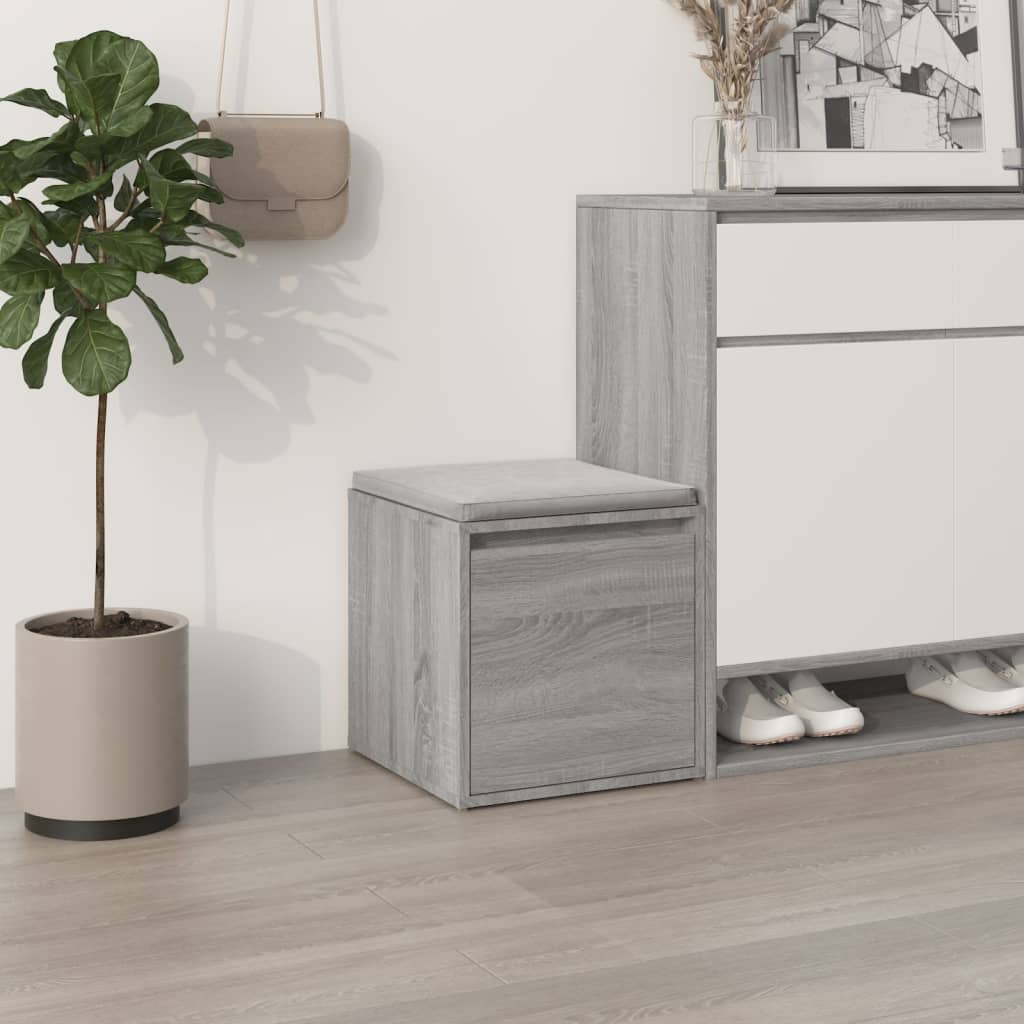 VidaXL Opbergbox met lade 40,5x40x40 cm bewerkt hout grijs sonoma eik