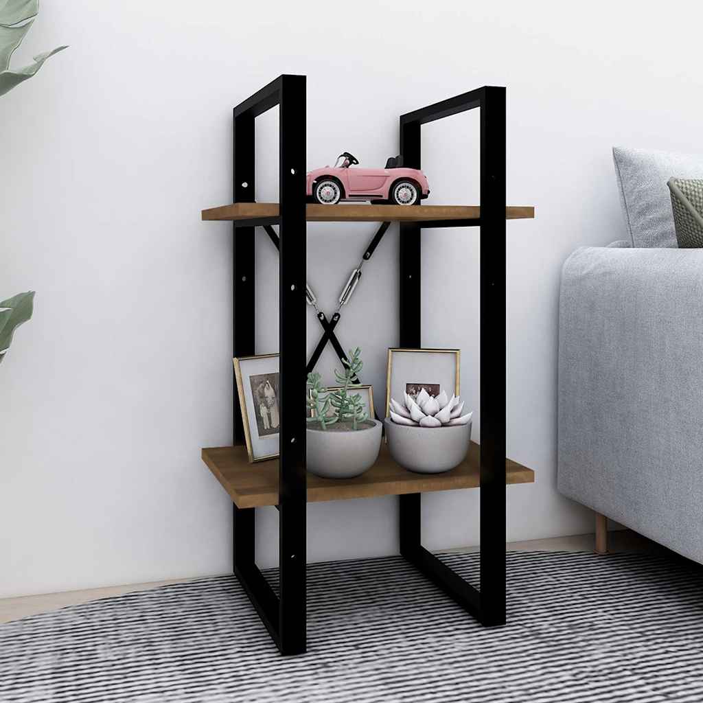 Vidaxl boekenkast 2-laags 40x30x70 cm bewerkt hout bruin eikenkleur