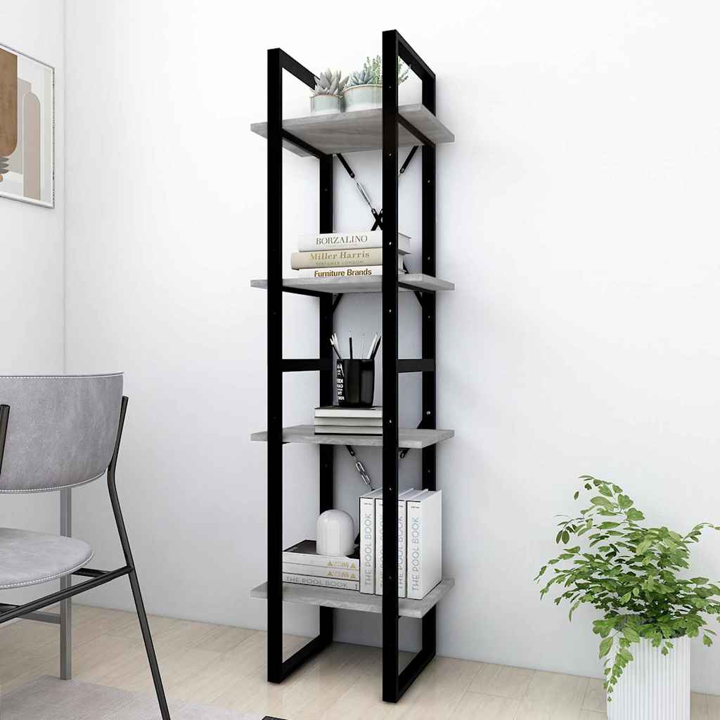 Vidaxl boekenkast 4-laags 40x30x140 cm bewerkt hout grijs sonoma eiken