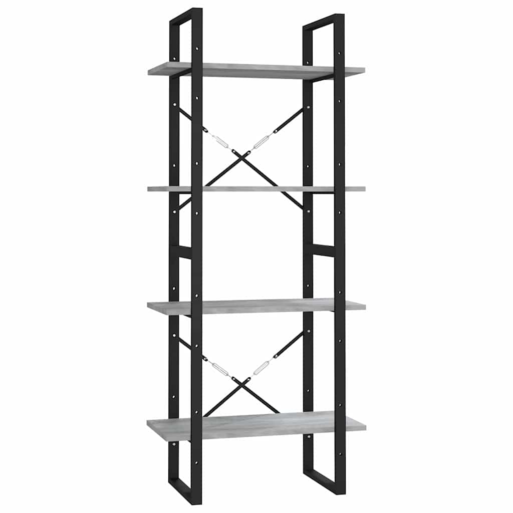 Vidaxl boekenkast 60x30x140 cm bewerkt hout grijs sonoma eikenkleurig