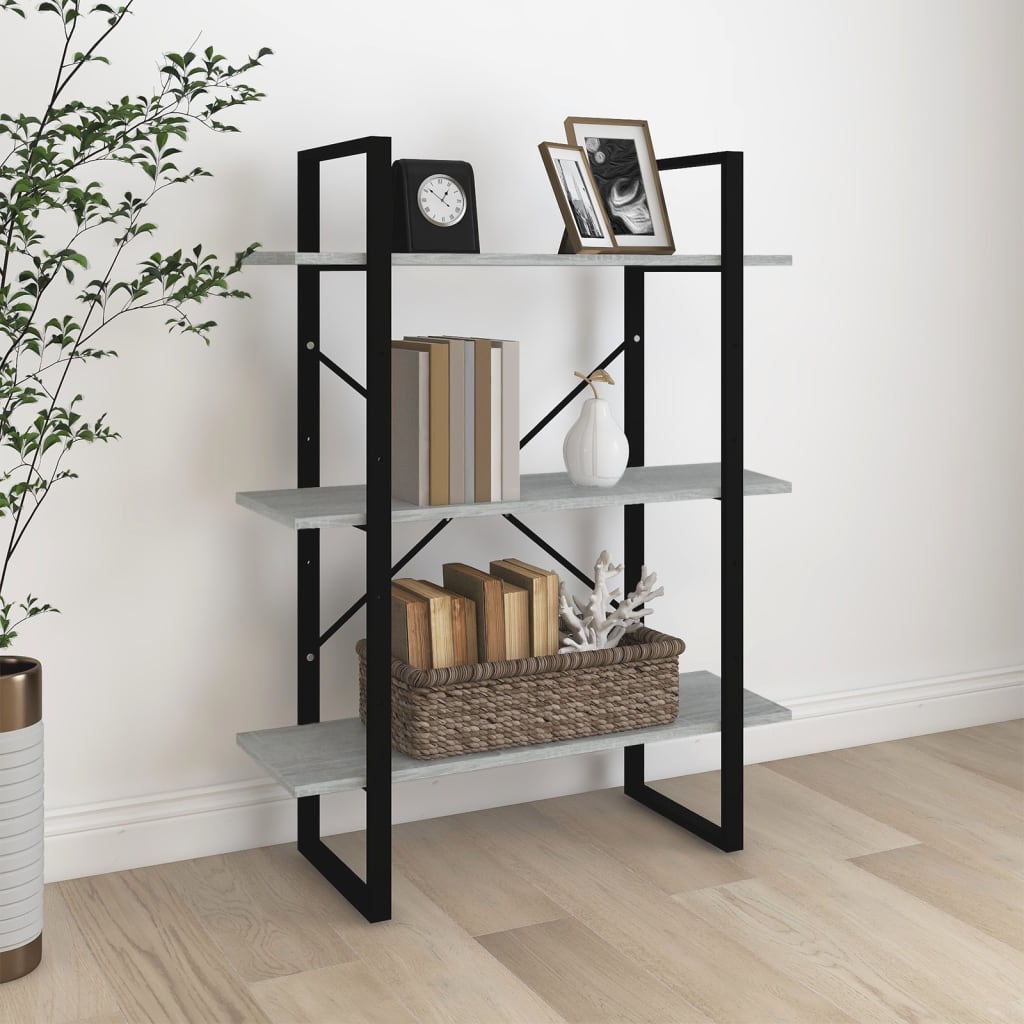 Vidaxl boekenkast 80x30x105 cm bewerkt hout grijs sonoma eikenkleurig