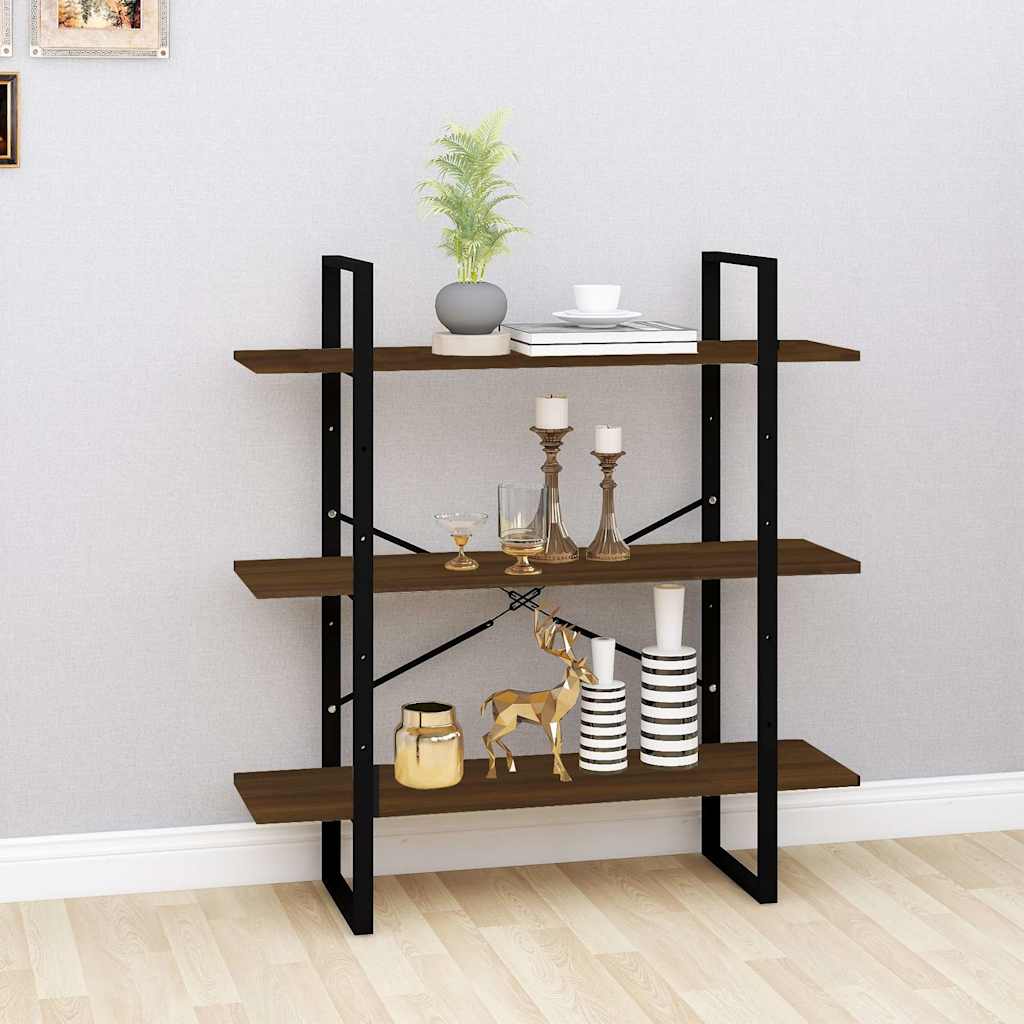 Vidaxl boekenkast 100x30x105 cm bewerkt hout bruin eikenkleur