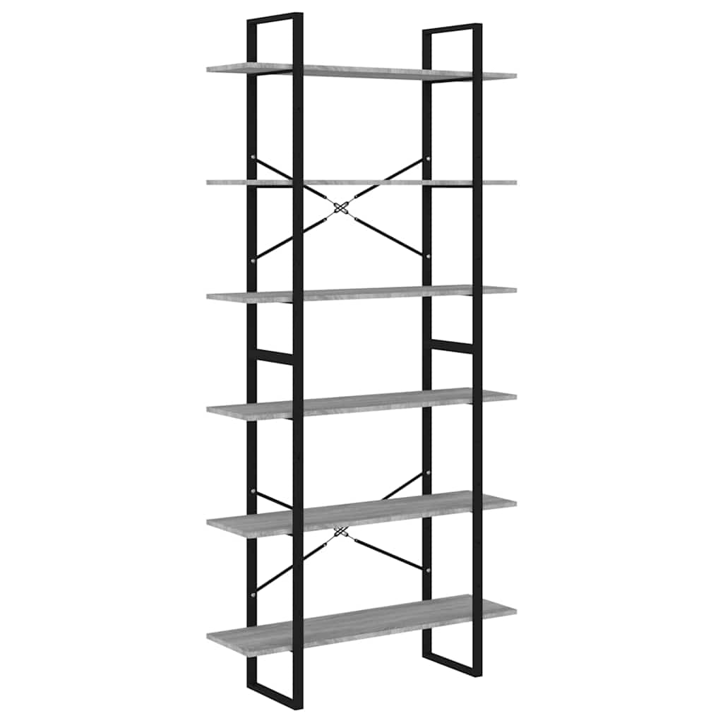 Vidaxl hoge kast 100x30x210 cm bewerkt hout grijs sonoma eikenkleurig