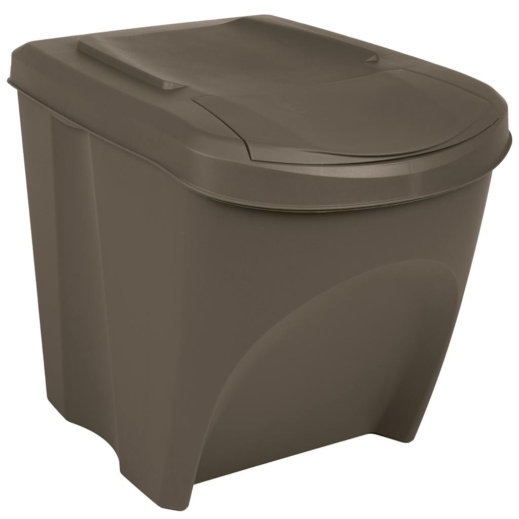 Vidaxl garbage cans 3 st stackable 75 l polypropene gray