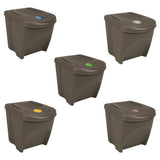 Vidaxl garbage cans 3 st stackable 75 l polypropene gray