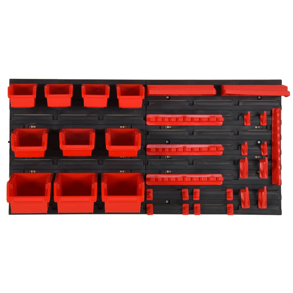 Vidaxl 35-delat sorteringssystem Set 77x39 cm polypropen röd och svart