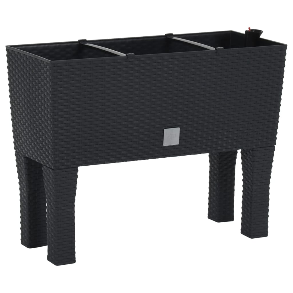 Vidaxl Planter hevet 60x25x46 cm PP Rattan Anthracite -farget