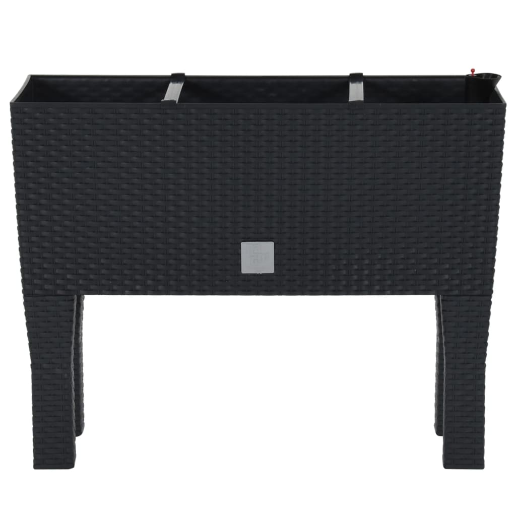 Vidaxl Planter hevet 60x25x46 cm PP Rattan Anthracite -farget