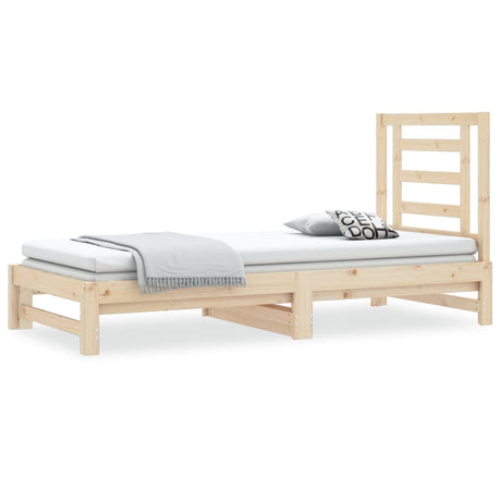 Vidaxl slaapbank uitschuifbaar massief grenenhout 2x(90x190) cm