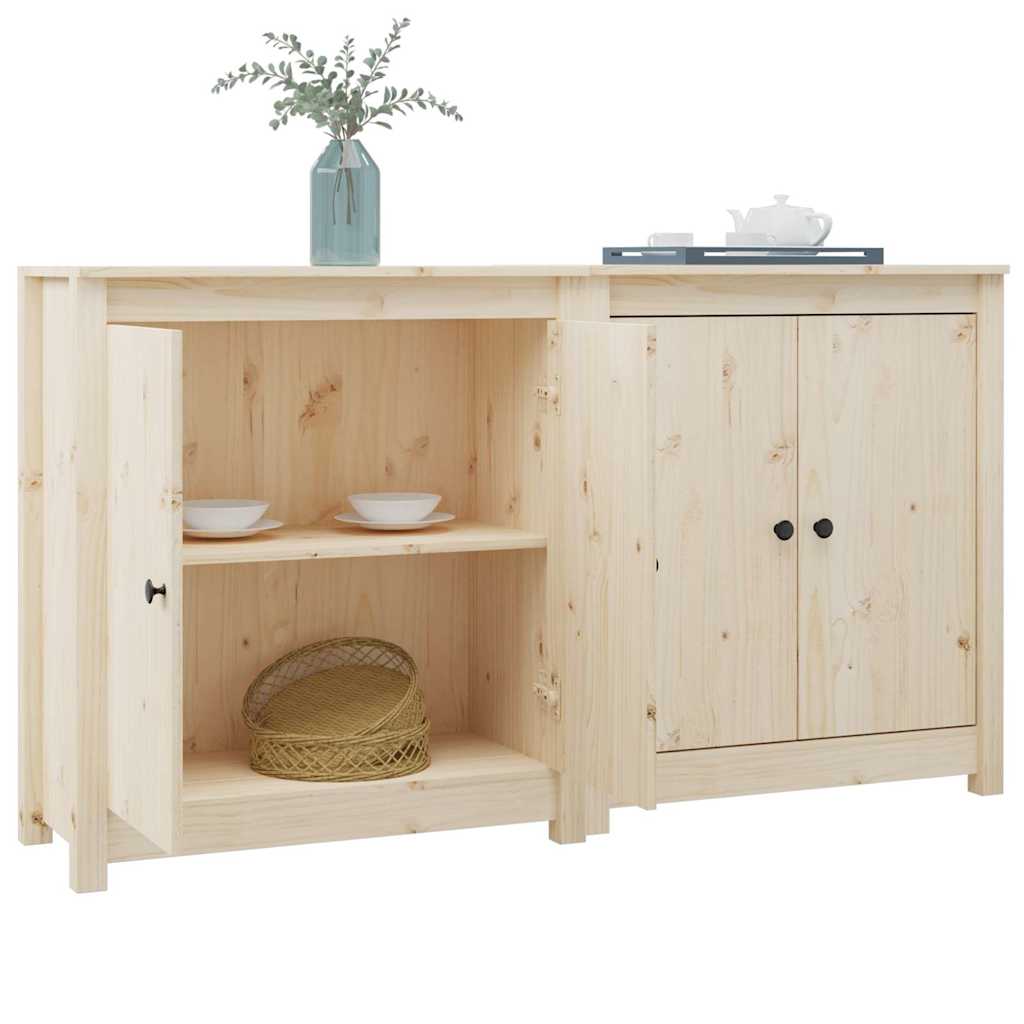 Vidaxl dressoirs 2 st 70x35x80 cm massief grenenhout grijs