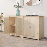 Vidaxl dressoirs 2 st 70x35x80 cm massief grenenhout grijs