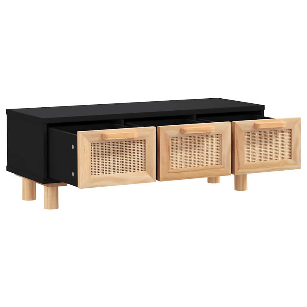 Vidaxl salontafel 80x40x30 cm bewerkt hout en grenenhout zwart