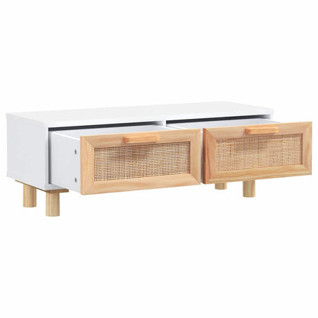Vidaxl salontafel 80x40x30 cm bewerkt hout en grenenhout wit