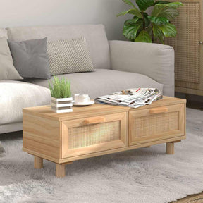 Vidaxl salontafel 80x40x30 cm bewerkt hout en grenenhout bruin