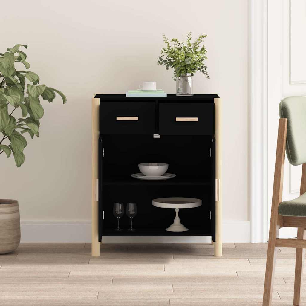 Vidaxl dressoir 62x38x75 cm bewerkt hout zwart