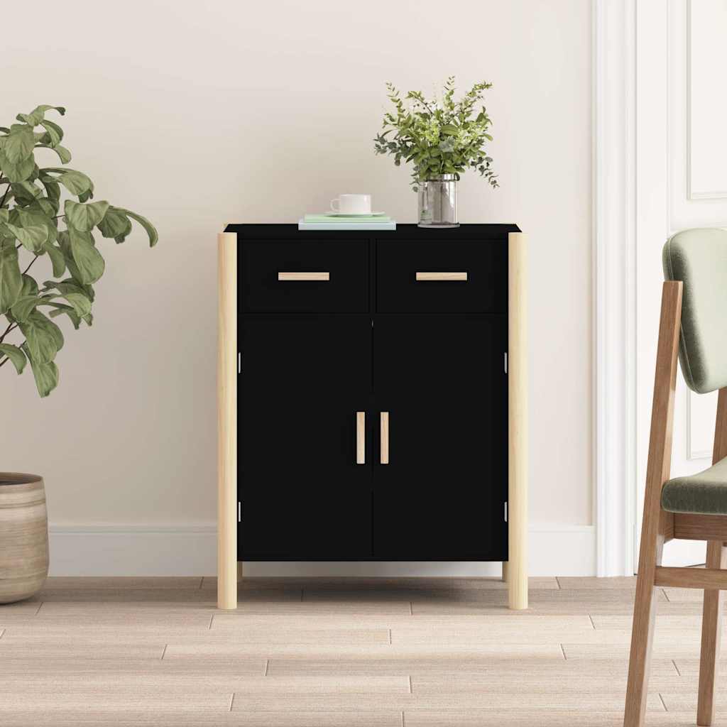 Vidaxl dressoir 62x38x75 cm bewerkt hout zwart