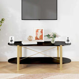 Vidaxl salontafel 110x48x40 cm bewerkt hout zwart