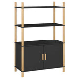 Vidaxl hoge kast 80x40x121 cm bewerkt hout zwart