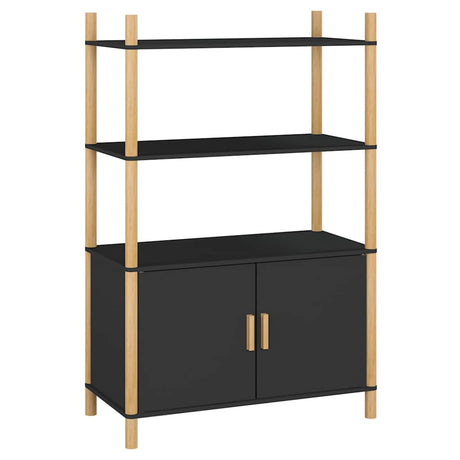Vidaxl hoge kast 80x40x121 cm bewerkt hout zwart