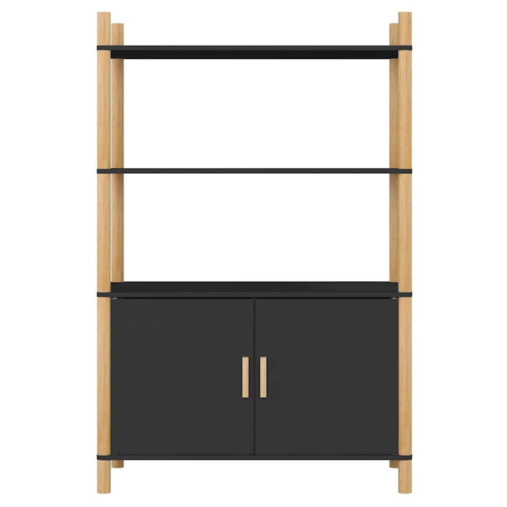 Vidaxl hoge kast 80x40x121 cm bewerkt hout zwart
