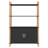 Vidaxl hoge kast 80x40x121 cm bewerkt hout zwart