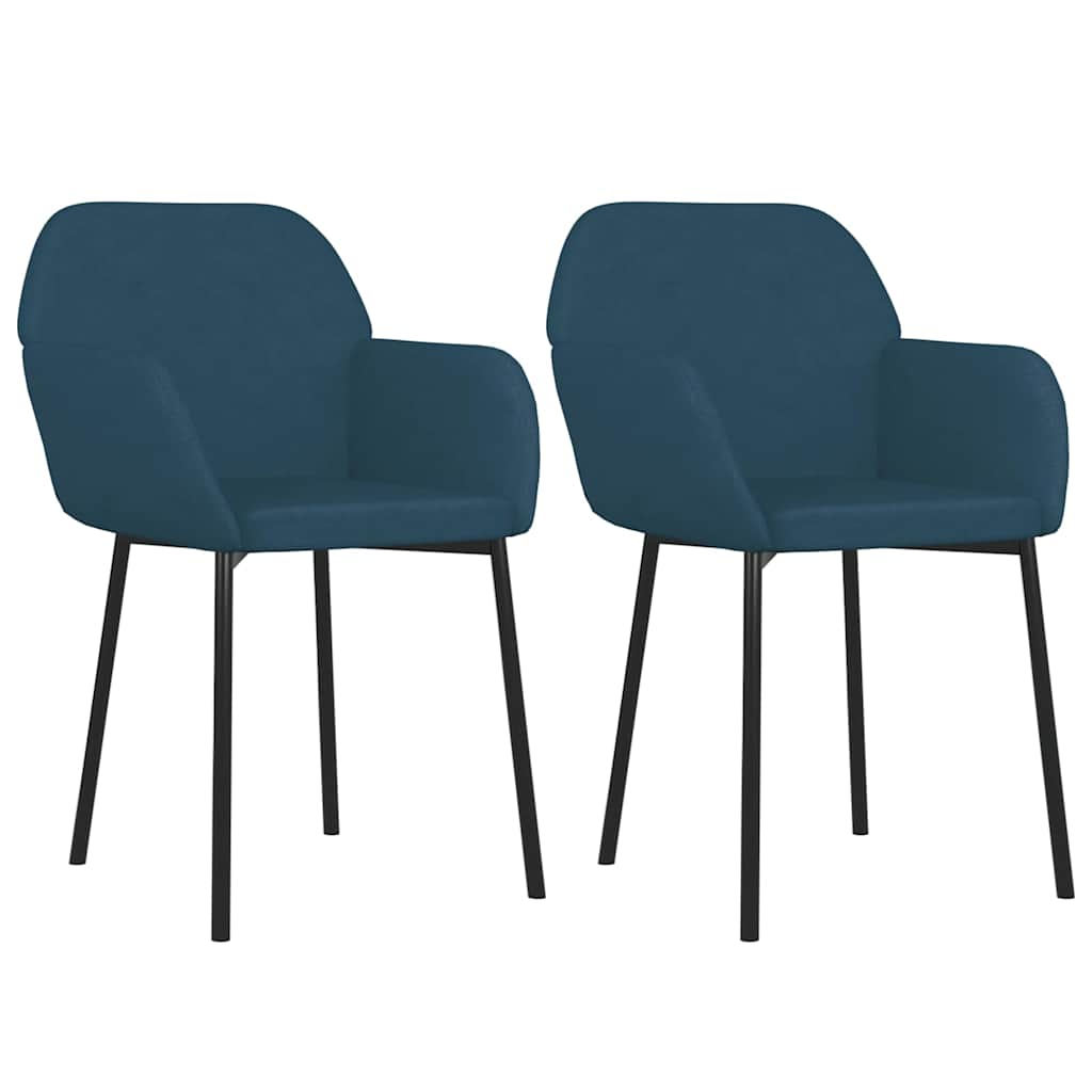 Vidaxl eetkamerstoelen 2 st fluweel blauw