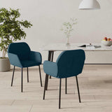Vidaxl eetkamerstoelen 2 st fluweel blauw