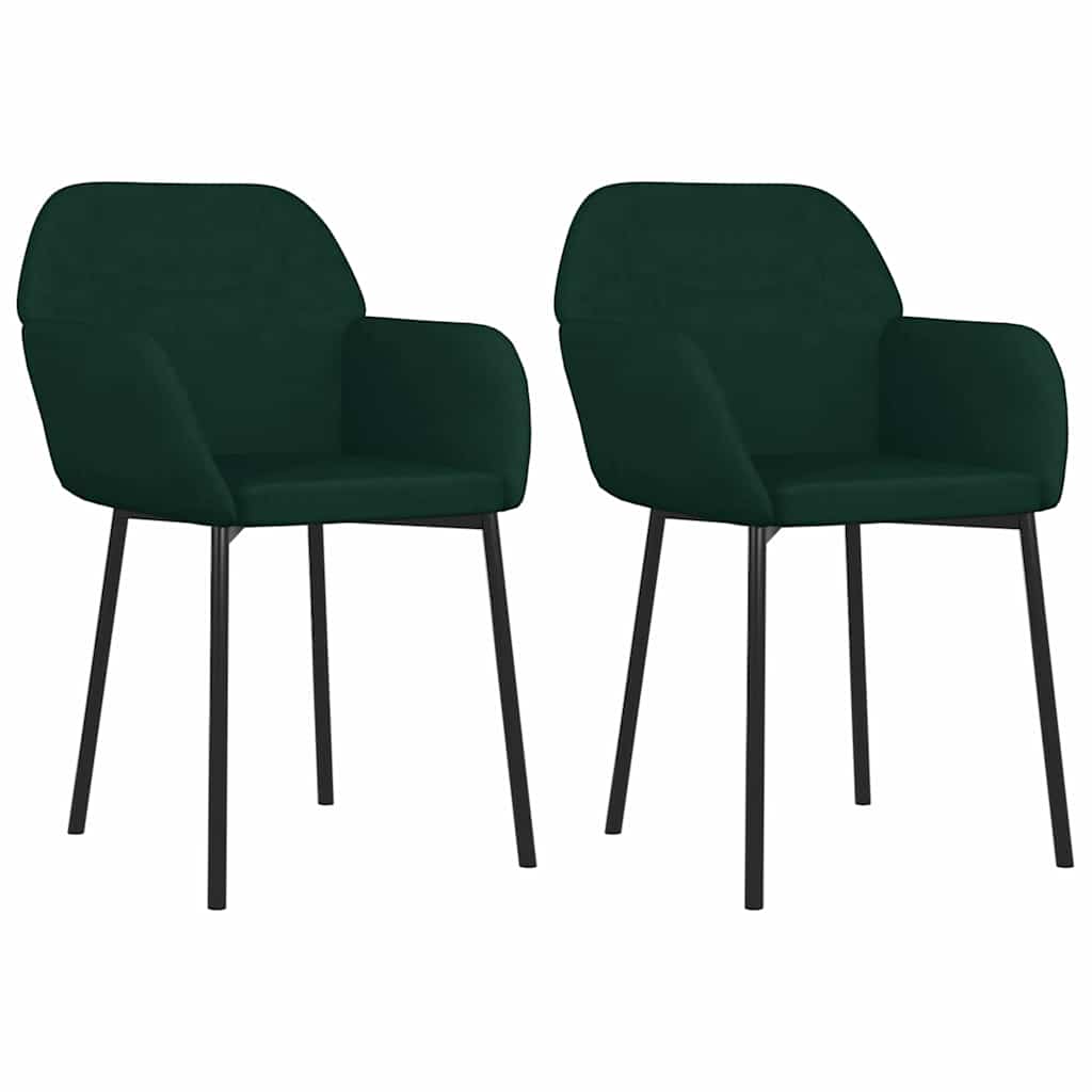 Vidaxl eetkamerstoelen 2 st fluweel donkergroen
