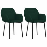 Vidaxl eetkamerstoelen 2 st fluweel donkergroen