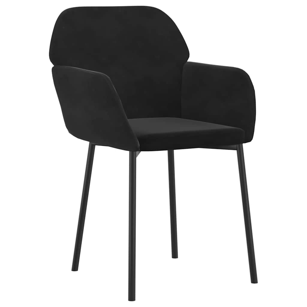 Vidaxl eetkamerstoelen 2 st fluweel zwart