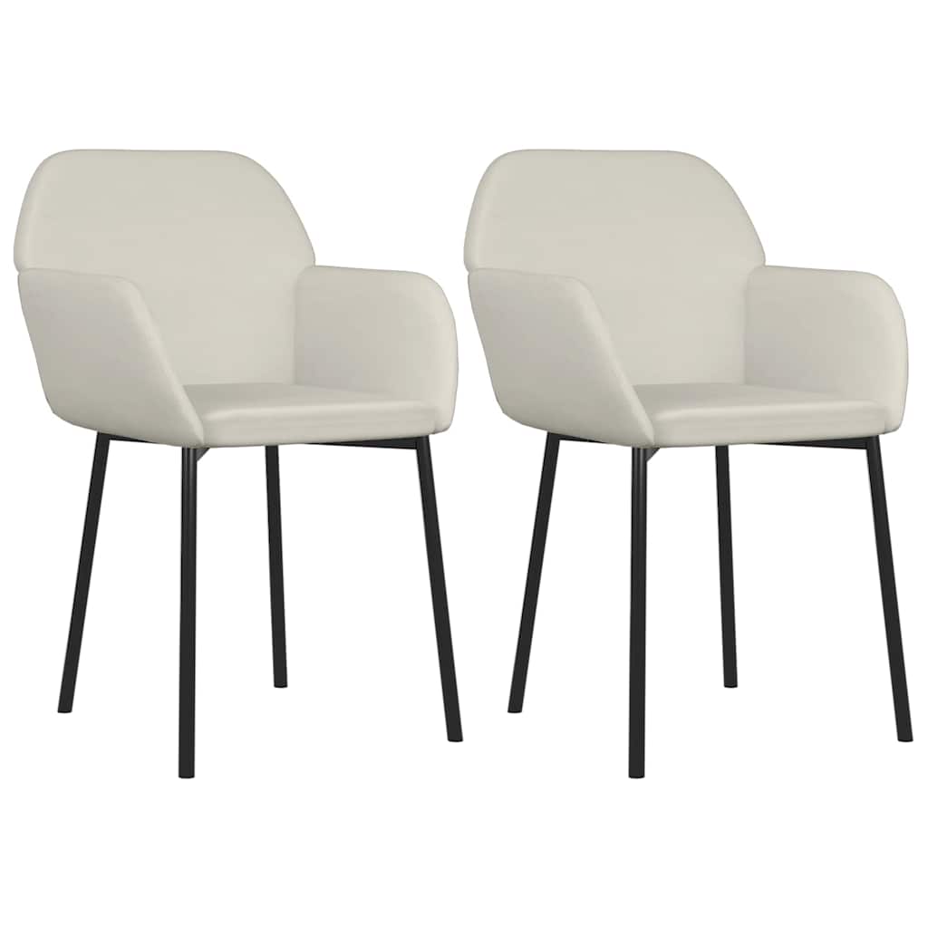 Vidaxl eetkamerstoelen 2 st fluweel crèmekleurig