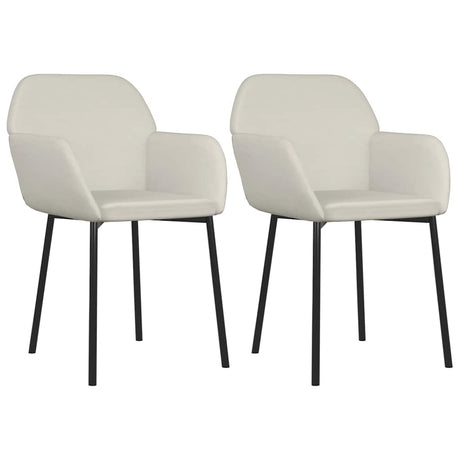 Vidaxl eetkamerstoelen 2 st fluweel crèmekleurig