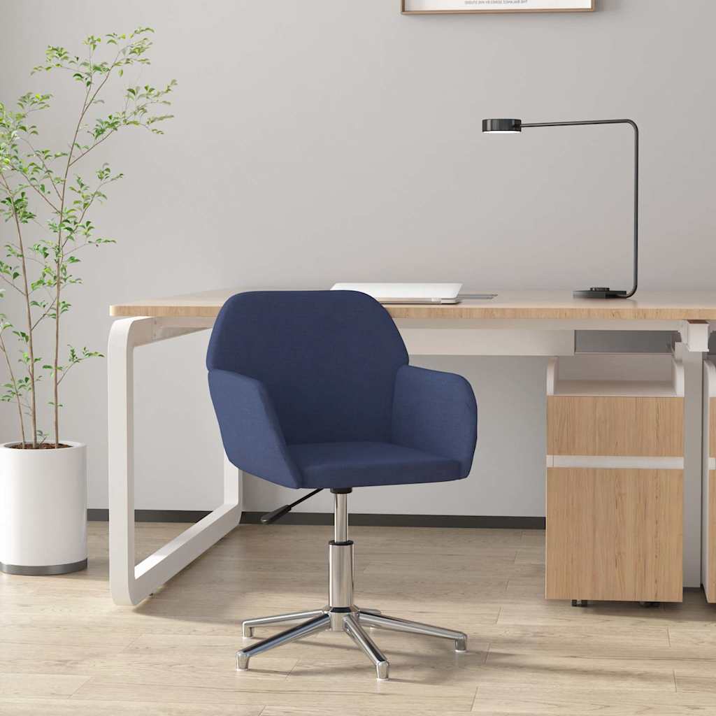 Vidaxl kantoorstoel draaibaar stof blauw