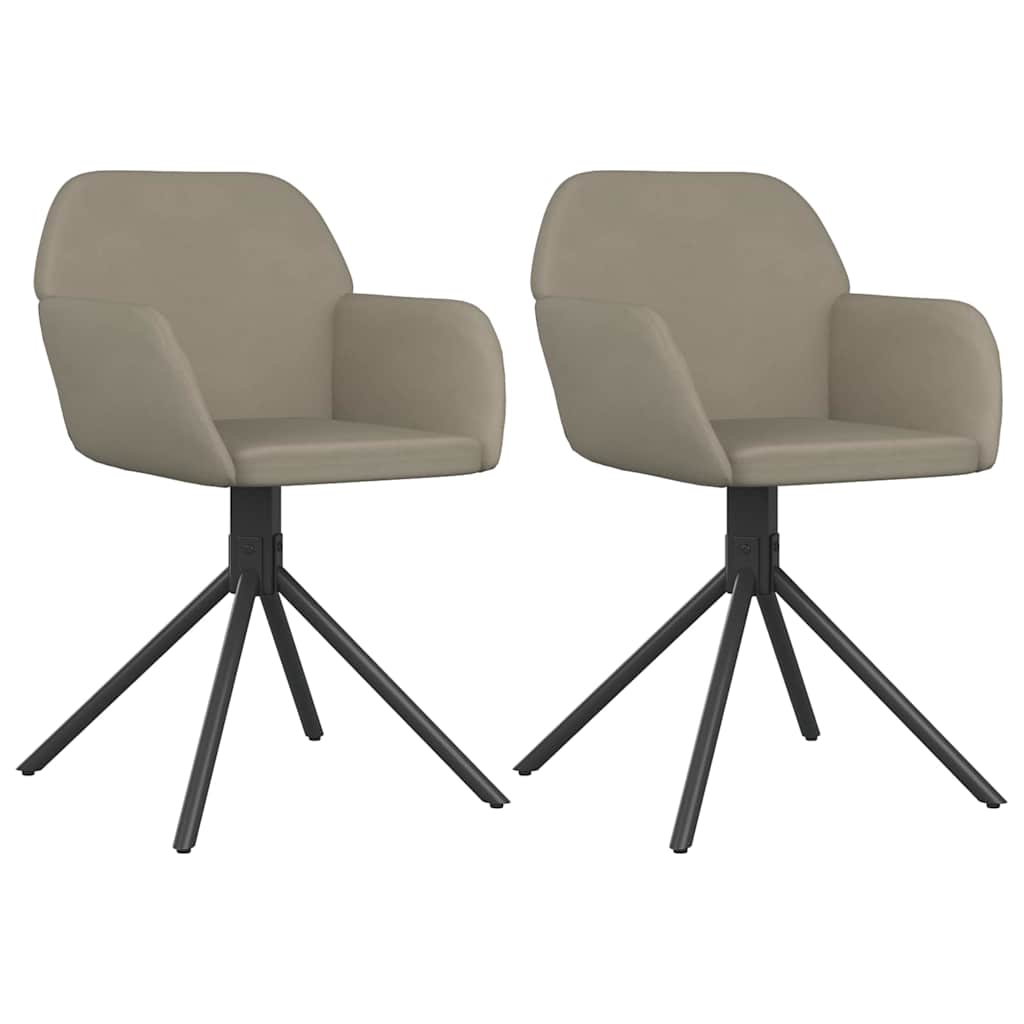 Vidaxl eetkamerstoelen draaibaar 2 st fluweel lichtgrijs