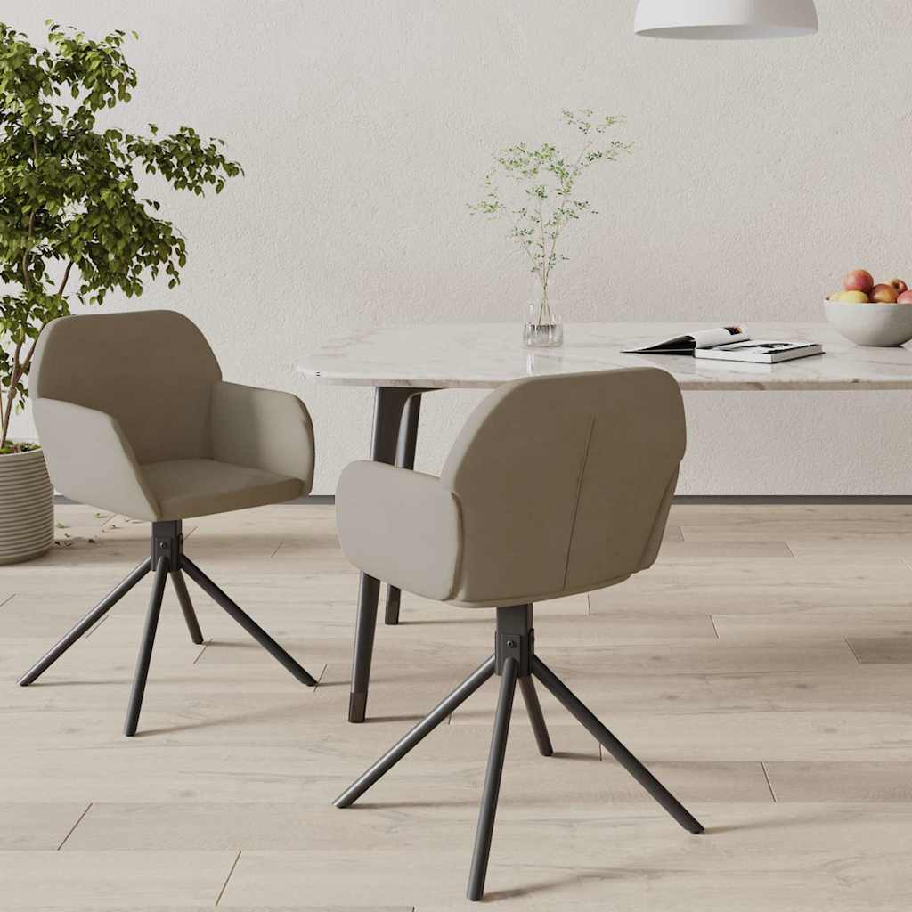 Vidaxl eetkamerstoelen draaibaar 2 st fluweel lichtgrijs