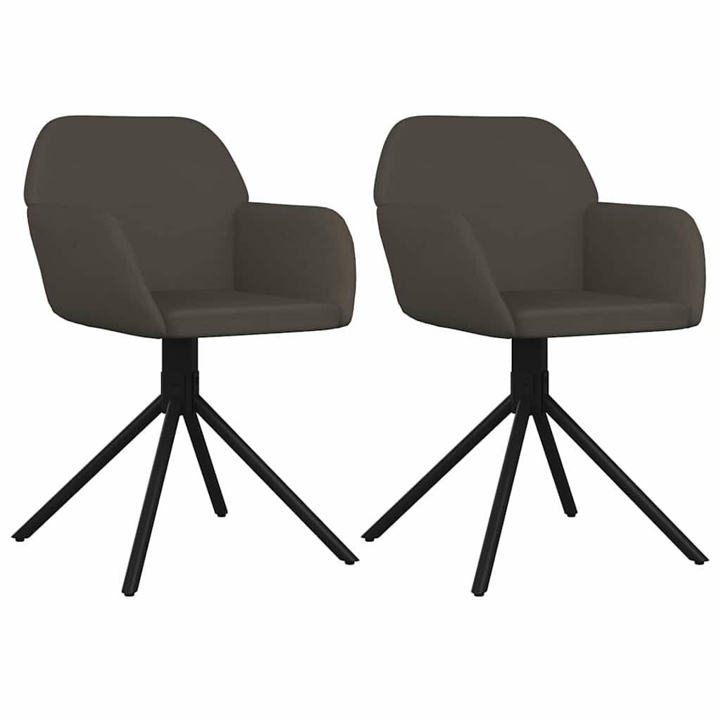 Vidaxl eetkamerstoelen draaibaar 2 st fluweel donkergrijs
