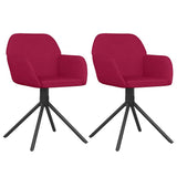 Vidaxl eetkamerstoelen draaibaar 2 st fluweel wijnrood