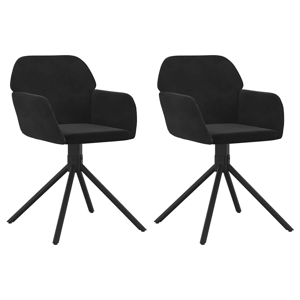 Vidaxl eetkamerstoelen draaibaar 2 st fluweel zwart