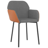 Vidaxl eetkamerstoelen 2 st stof en kunstleer lichtgrijs