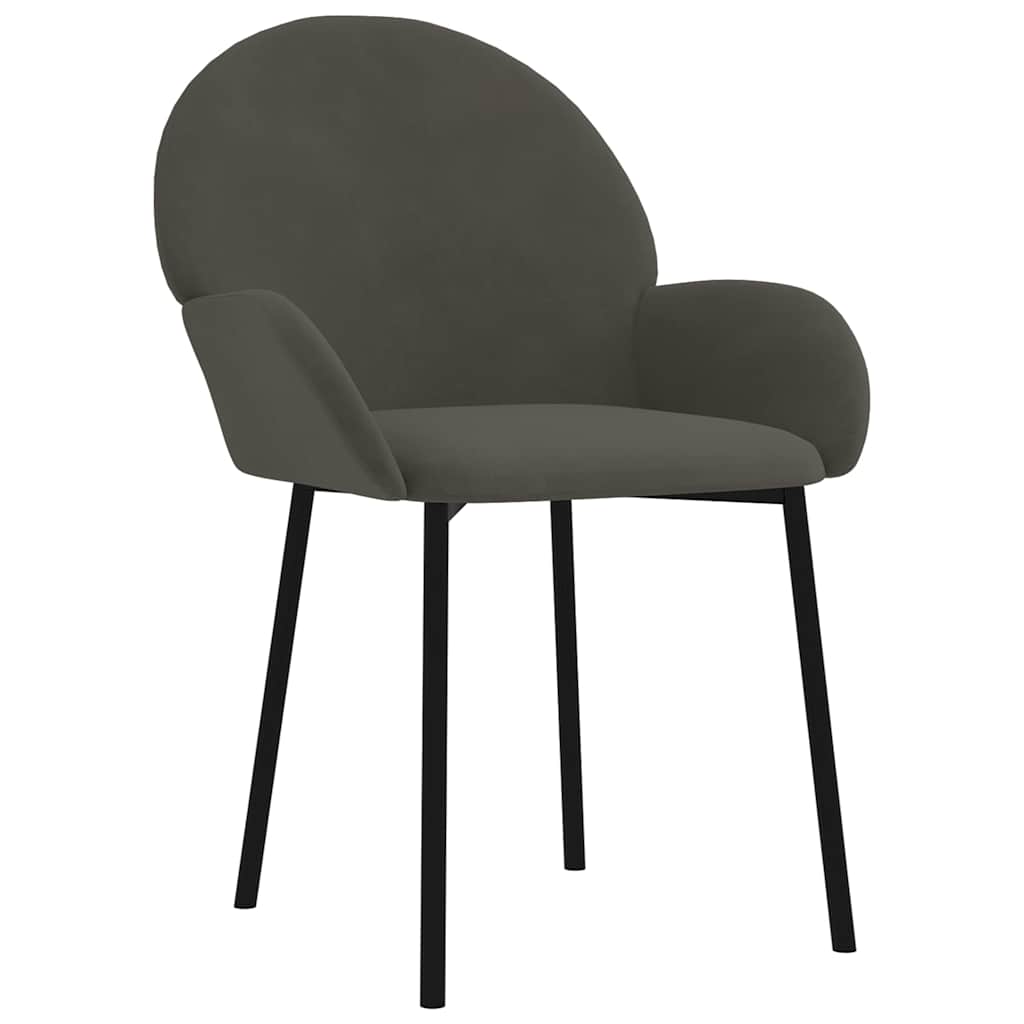 Vidaxl eetkamerstoelen 2 st fluweel donkergrijs