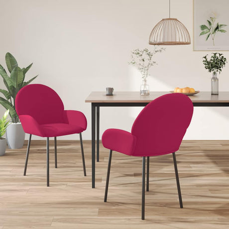 Vidaxl eetkamerstoelen 2 st fluweel wijnrood
