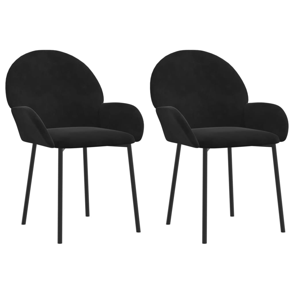 Vidaxl eetkamerstoelen 2 st fluweel zwart